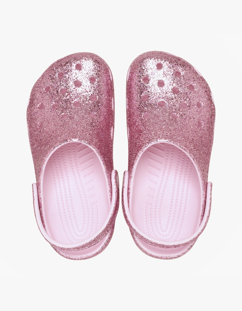 CLASSIC CHUNKY GLITTER Girls Clogs Sandals Pink Milk