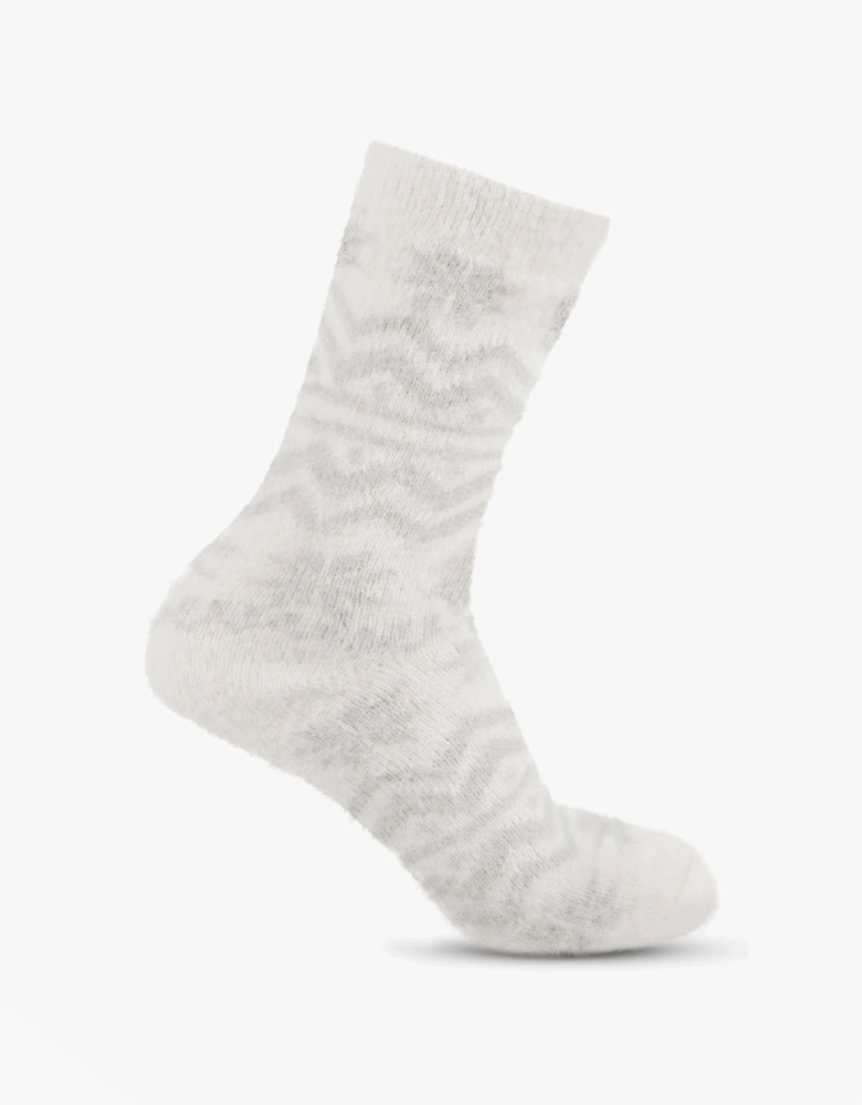 Toasties FAIR ISLE & CHENILLE SUPERSOFT BED SOCKS (Twin Pack) Womens Socks Grey/Fair Isle