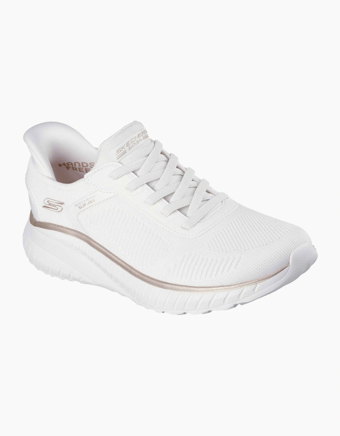 Skechers Women's Skechers BOBS Sport Squad Chaos Textile Women's White/Gold Standard Trainers