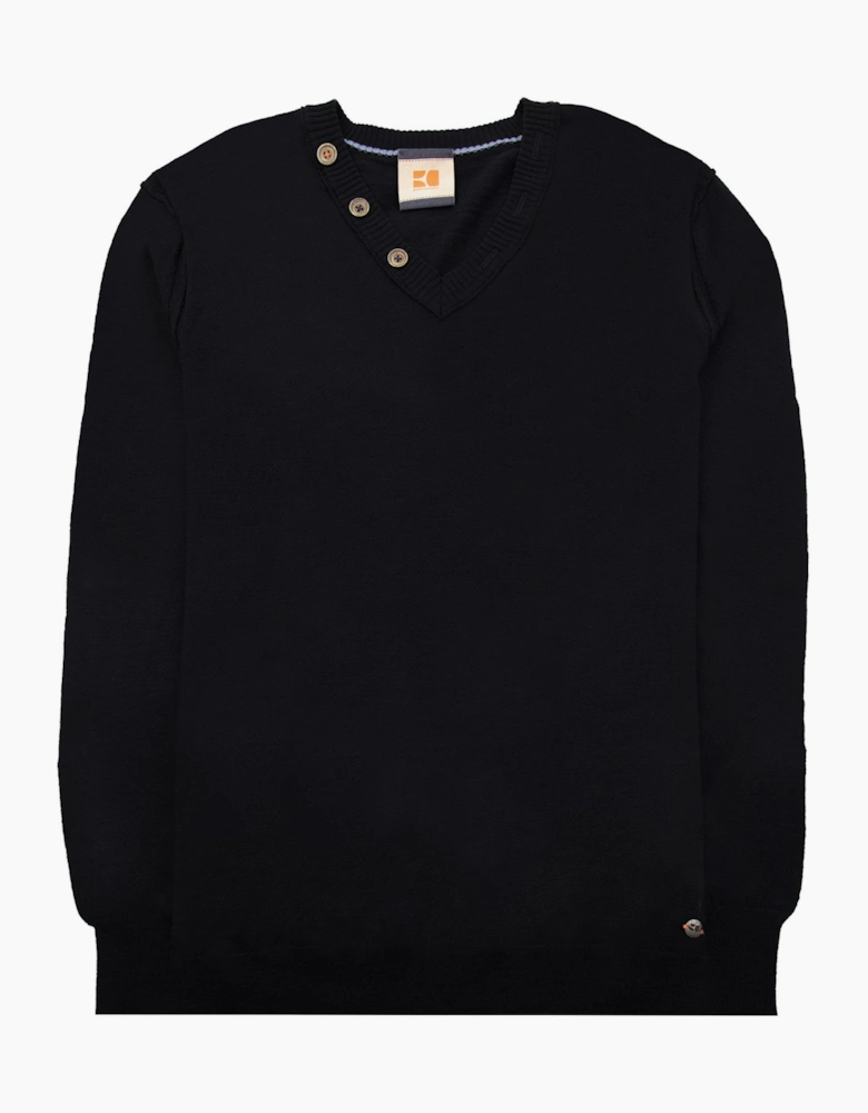 Light Fleece V Neck Sweatshirt Black SA30
