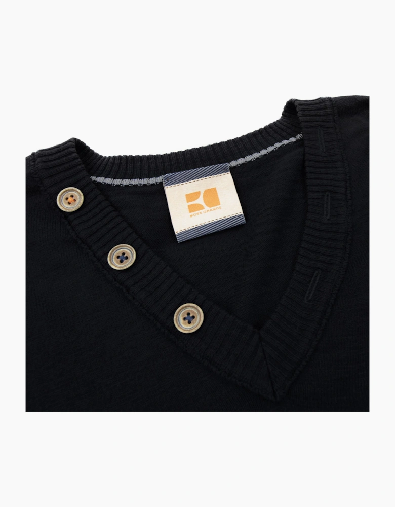 Light Fleece V Neck Sweatshirt Black SA30