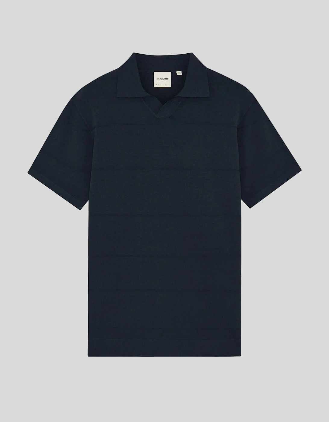 Open Collar Fine Knitted Polo Shirt