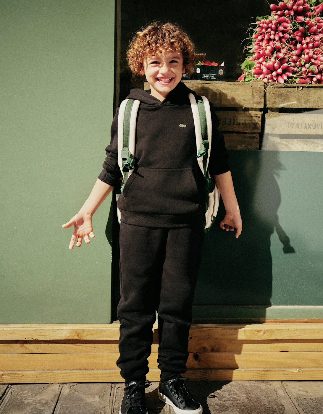 Boys Core Fleece Pullover Hoodie in Black