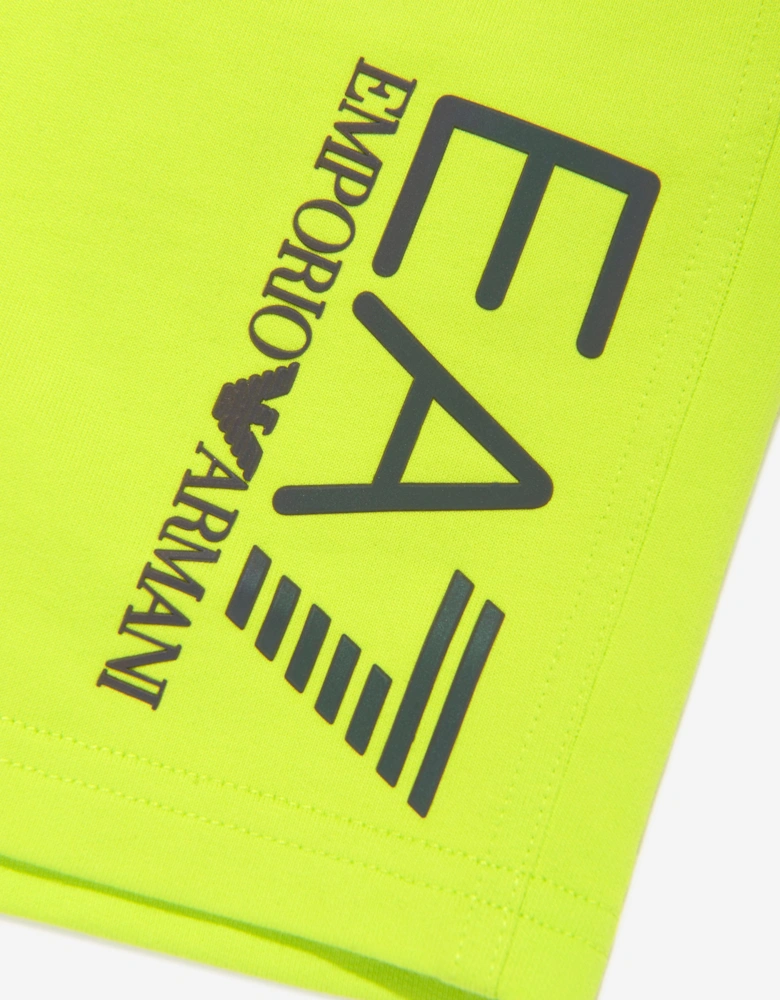 Emporio Armani Boys Iridescent Logo Shorts in Green