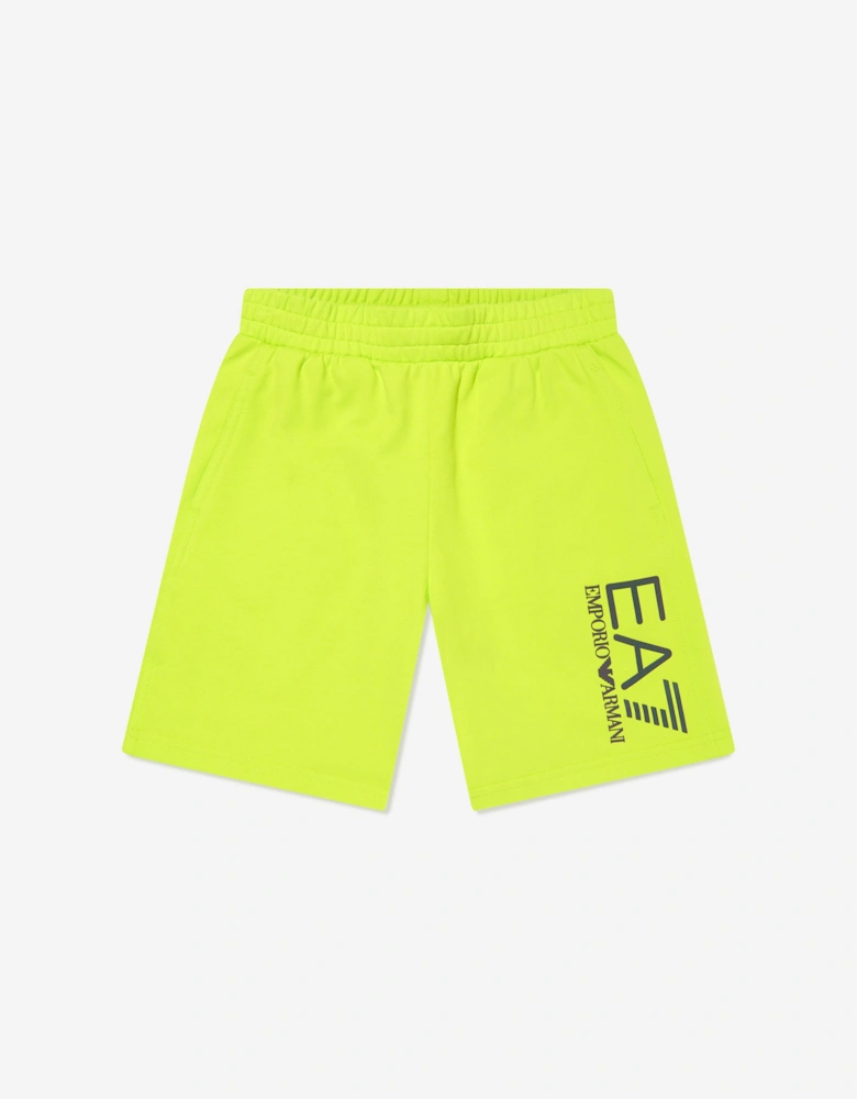 Emporio Armani Boys Iridescent Logo Shorts in Green