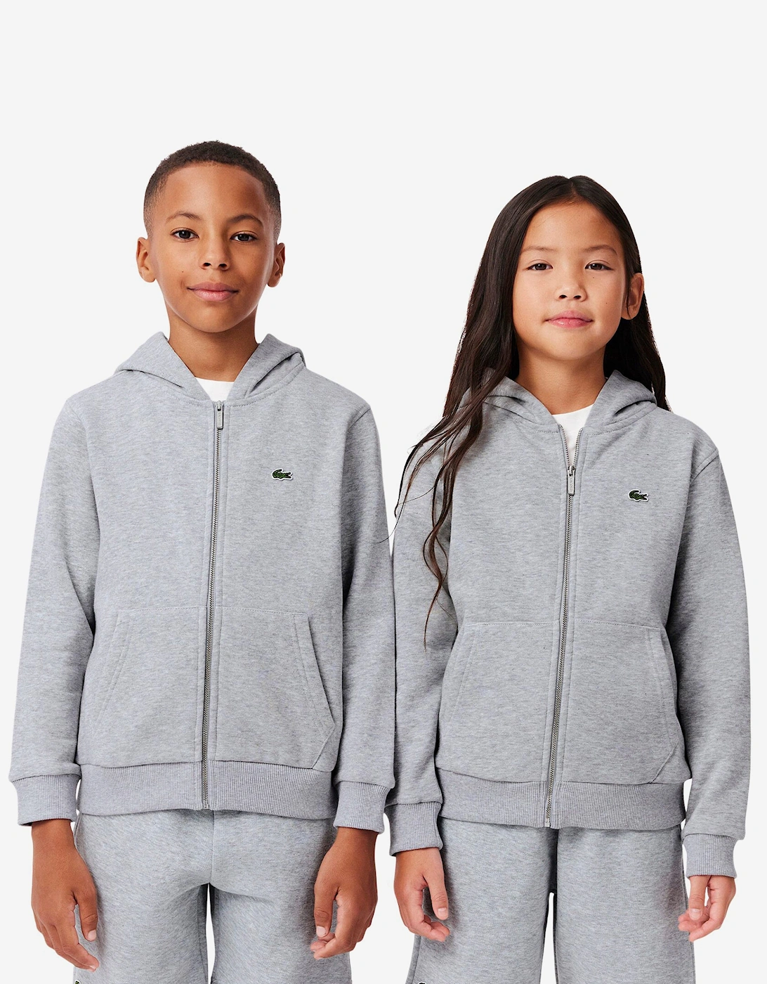 Boys Core Fleece Full Zip Hoodie in Grey