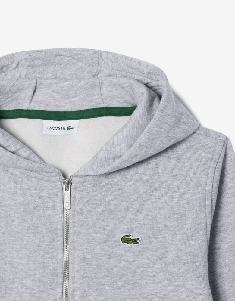 Boys Core Fleece Full Zip Hoodie in Grey