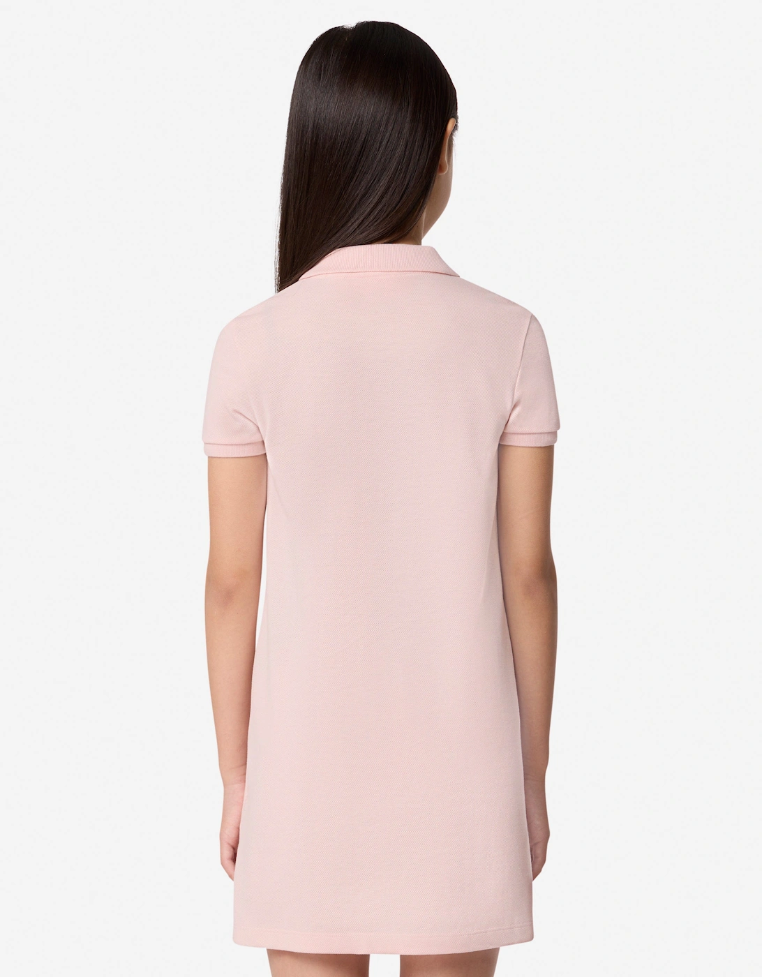 Girls Pique Polo Dress in Pink