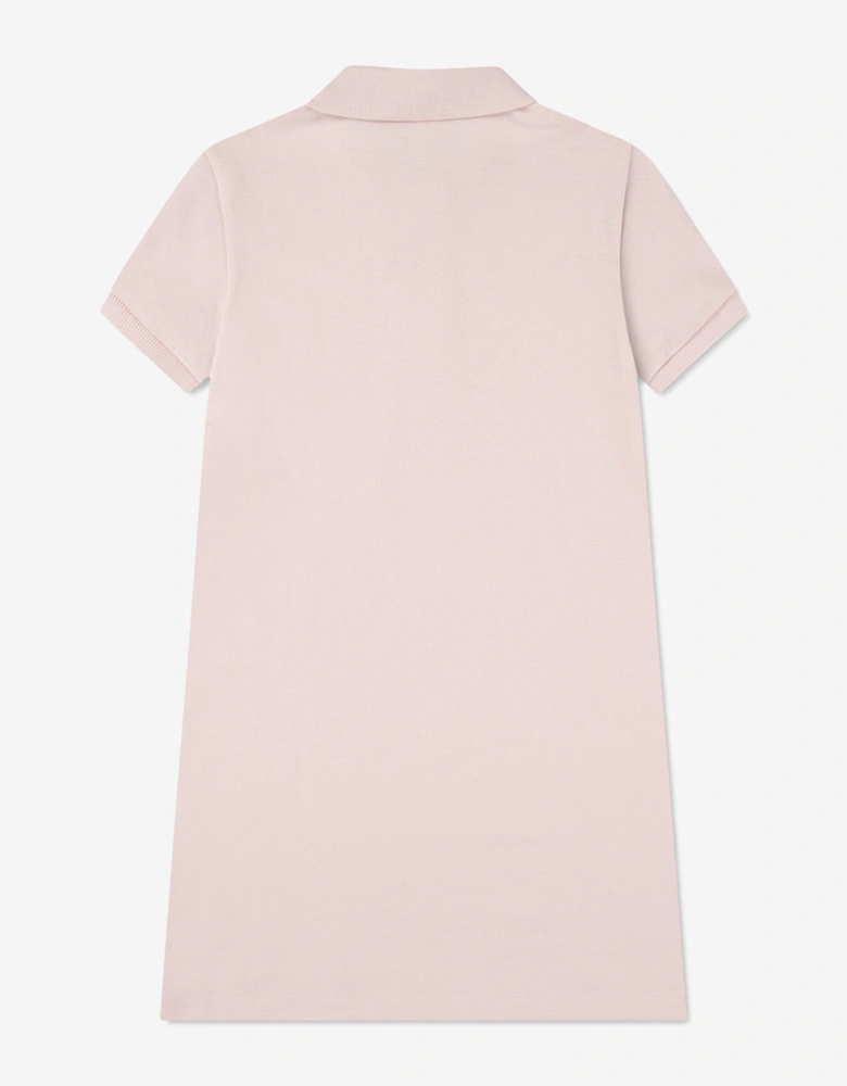Girls Pique Polo Dress in Pink