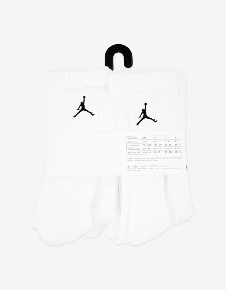 Jordan Kids Everyday Essentials 6 Pack Socks Set in White