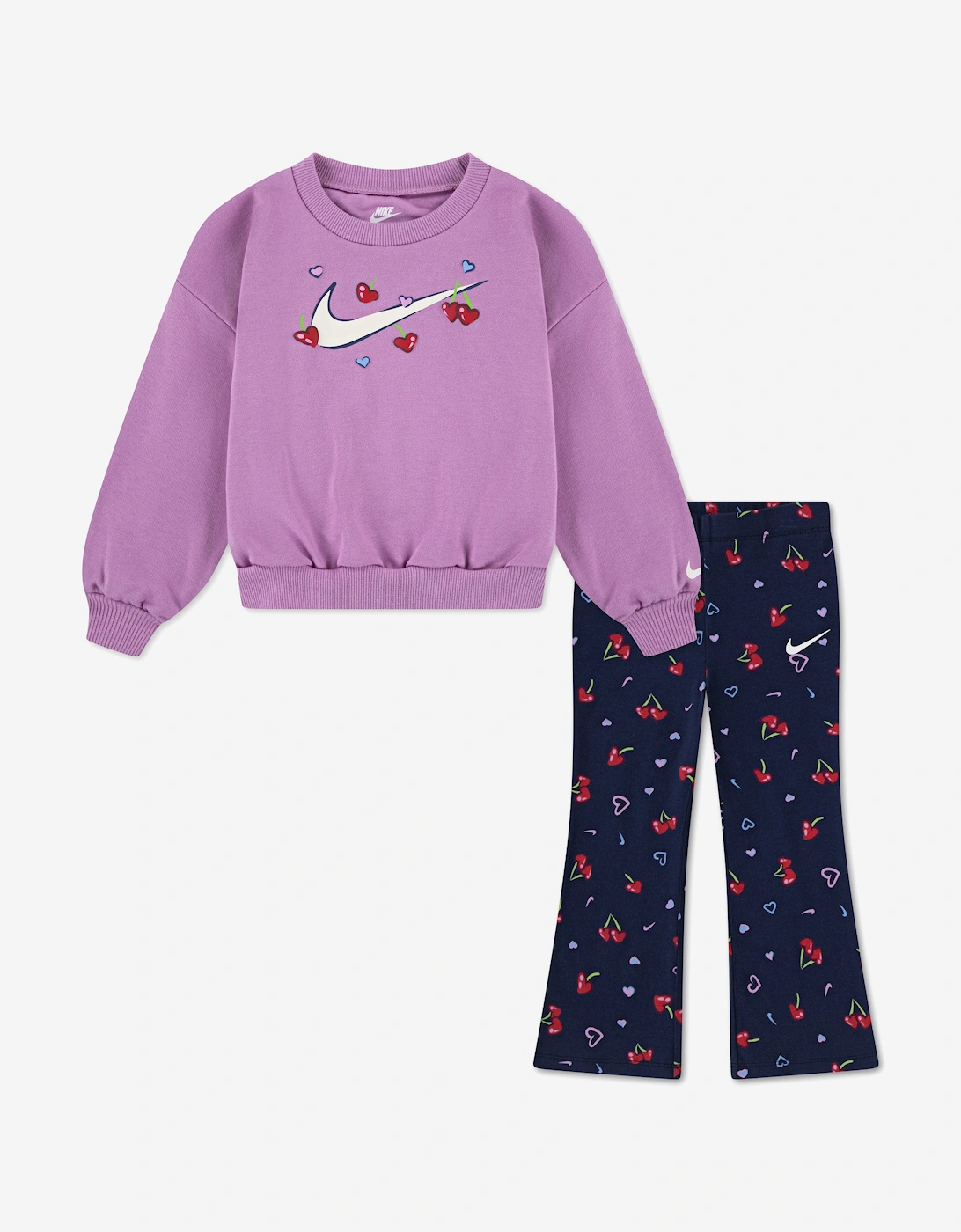 Nike Girls Navy Sweatshirt And Legging Set In - Size: 3 Years/2 Years Kids