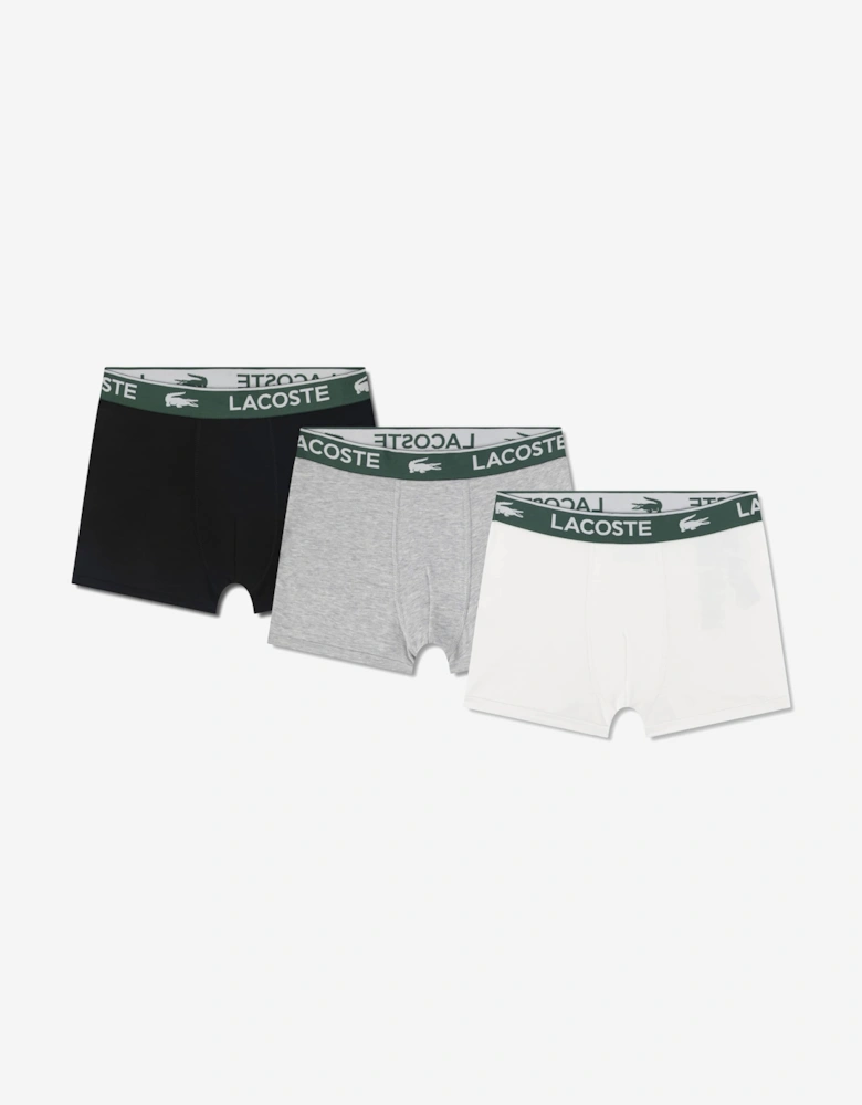 Boys 3 Pack Solid Boxer Shorts Set in White