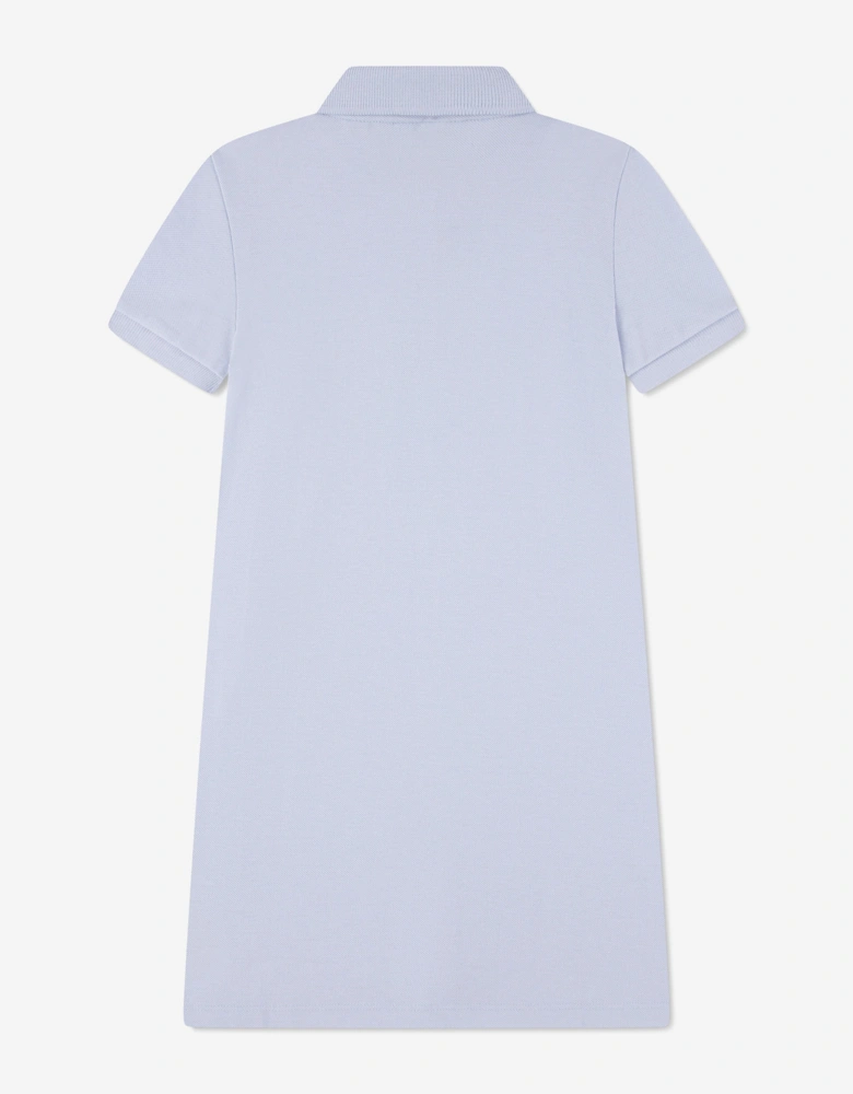 Girls Pique Polo Dress in Blue