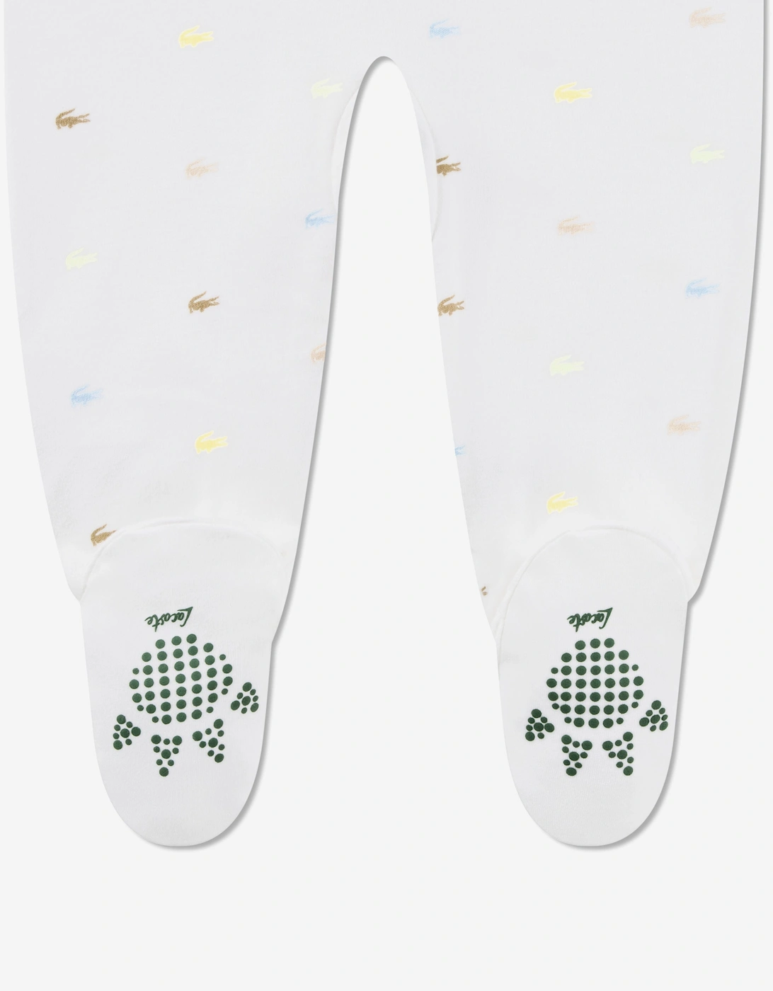 Baby Boys Footed Croco Print Coverall in White