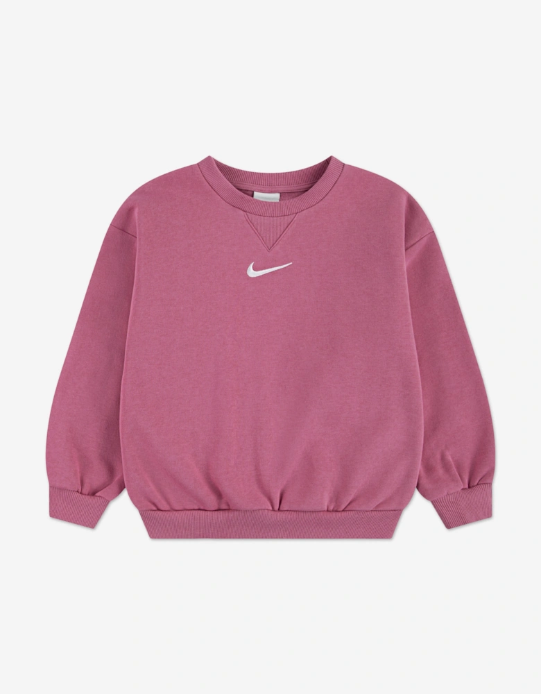 Girls Essential Fleece Tracksuit in Pink