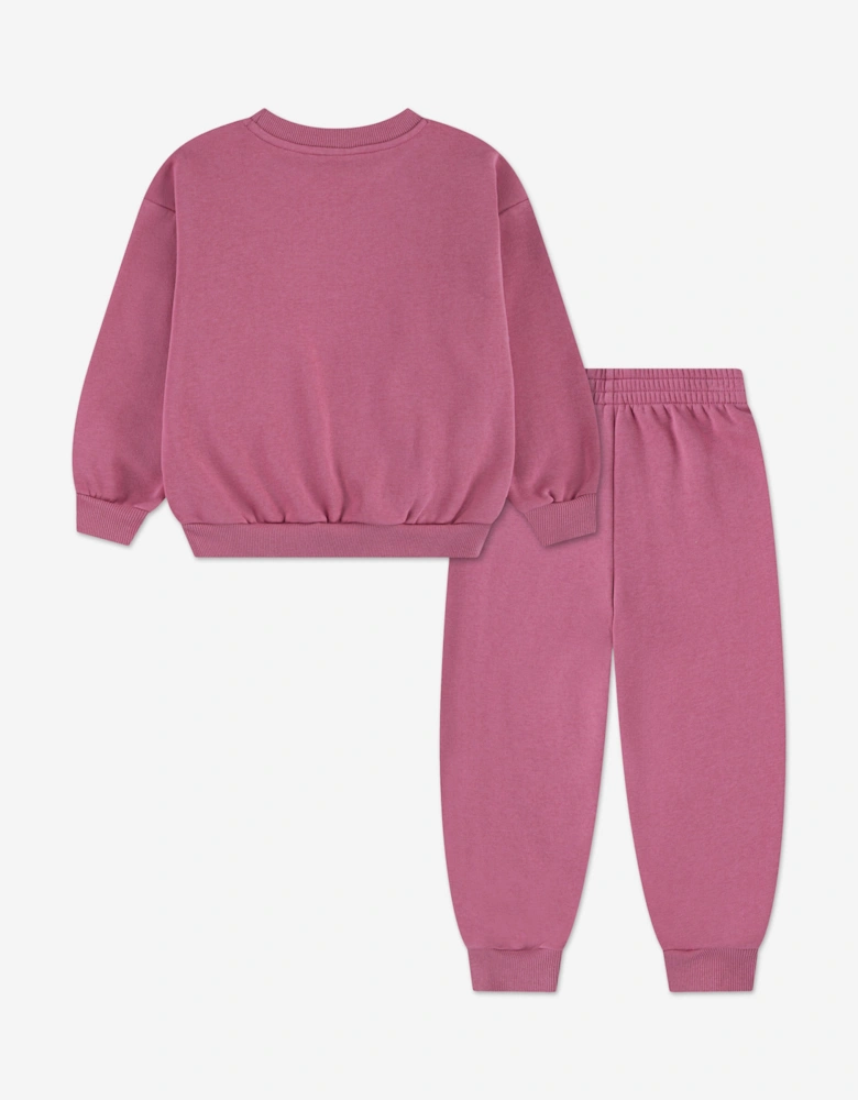 Girls Essential Fleece Tracksuit in Pink
