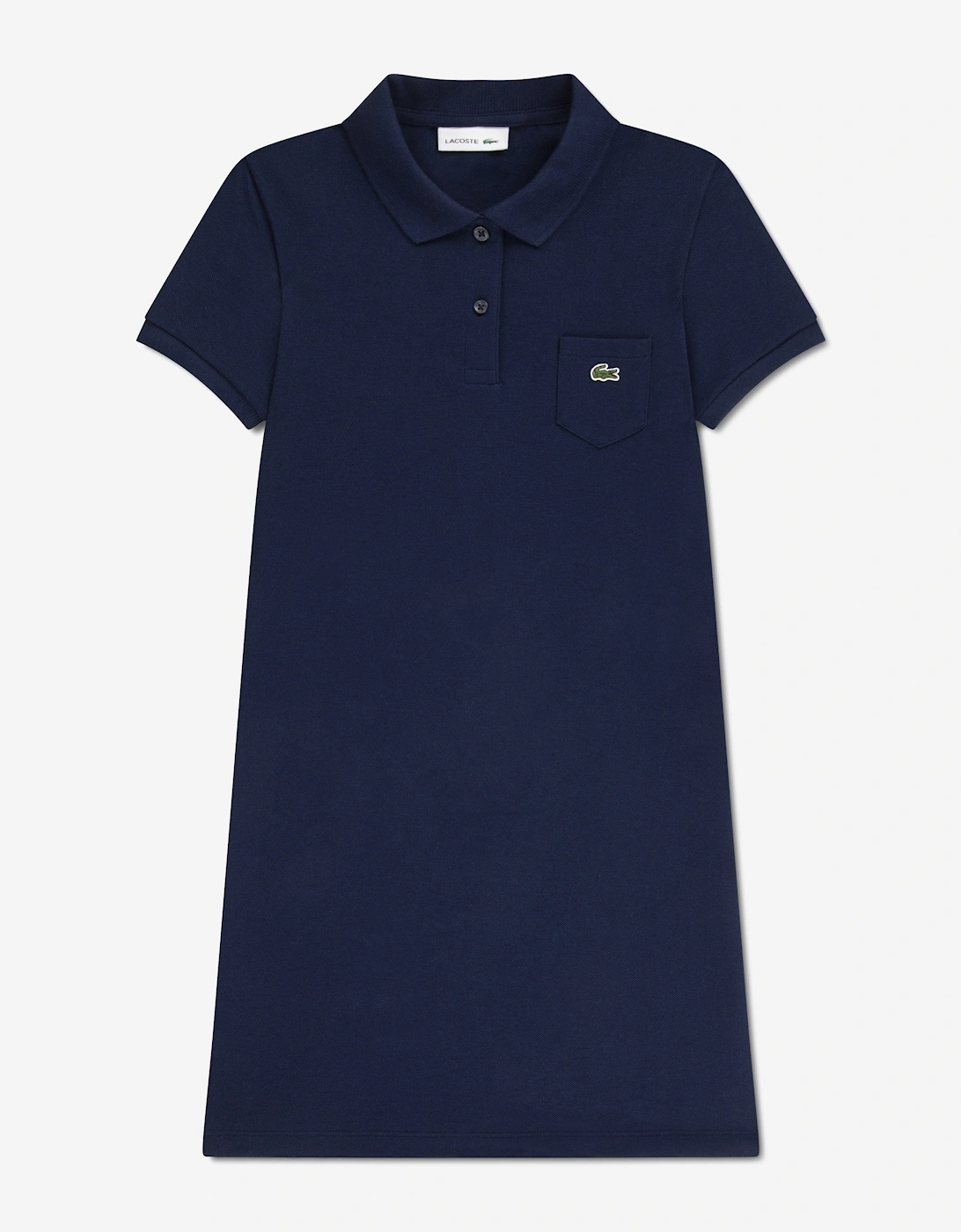 Lacoste Girls Navy 'S Pique Polo Dress In  16 Years Size 16 Yrs Kids