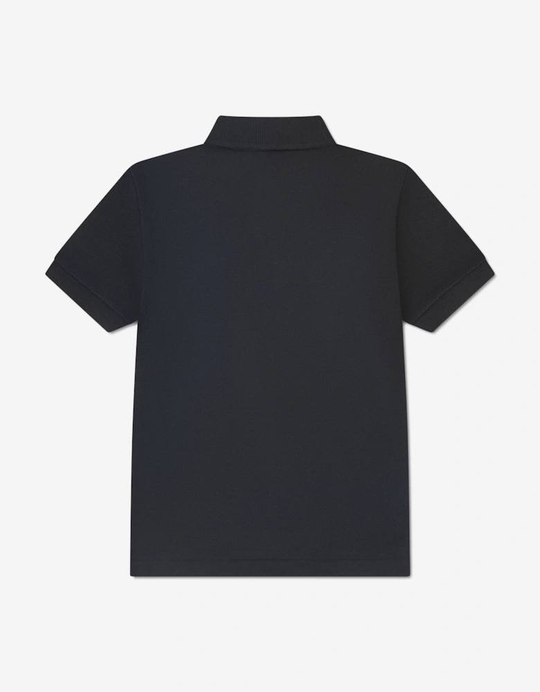 Boys Pique Polo Shirt in Black