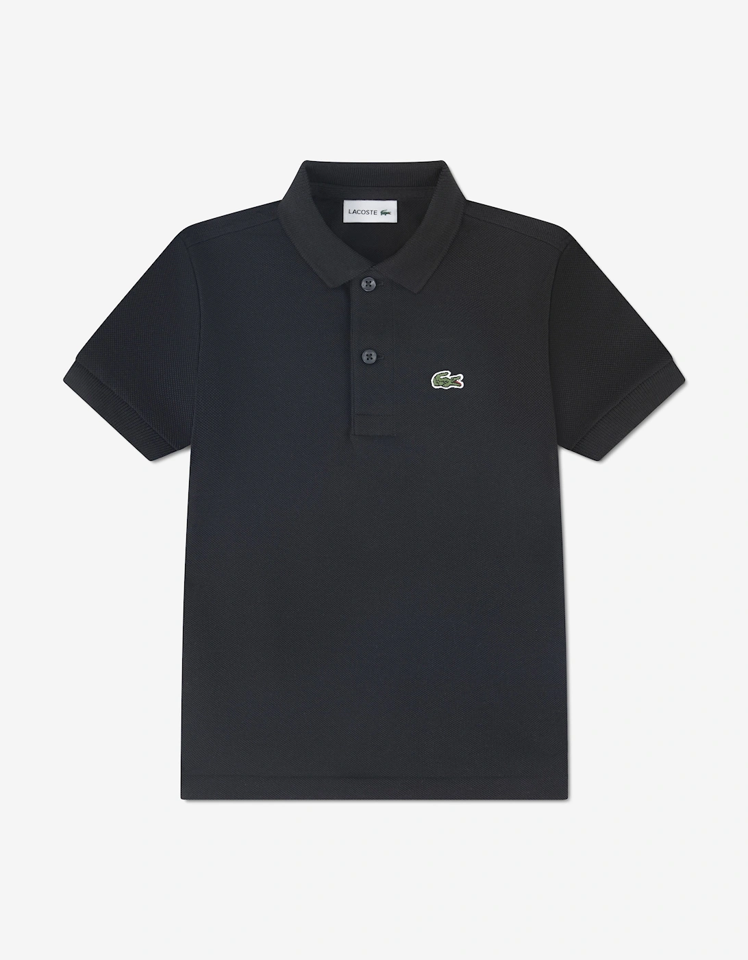 Boys Pique Polo Shirt in Black, 5 of 4