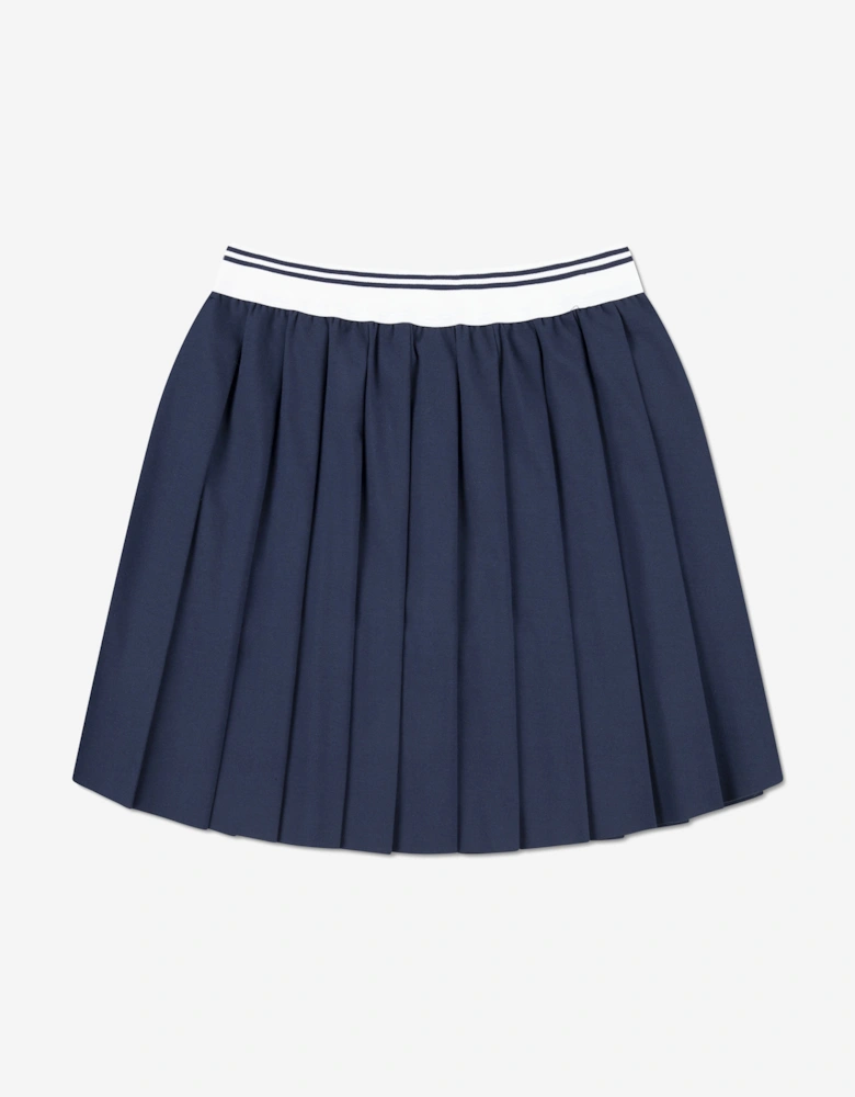 Girls Pleated Skirt in Navy
