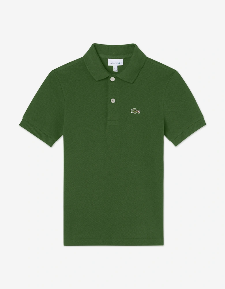 Boys Pique Polo Shirt in Green
