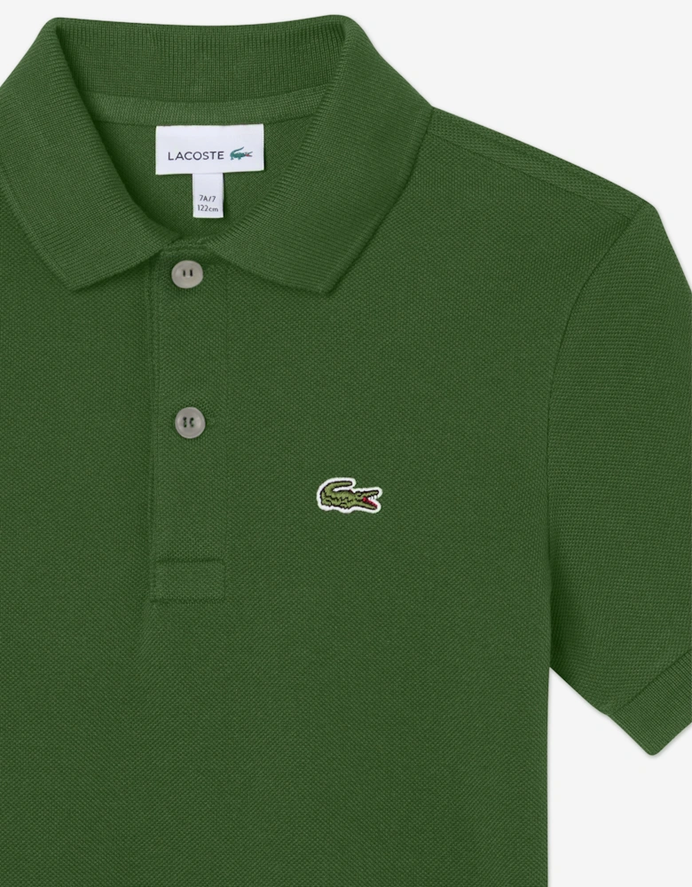 Boys Pique Polo Shirt in Green