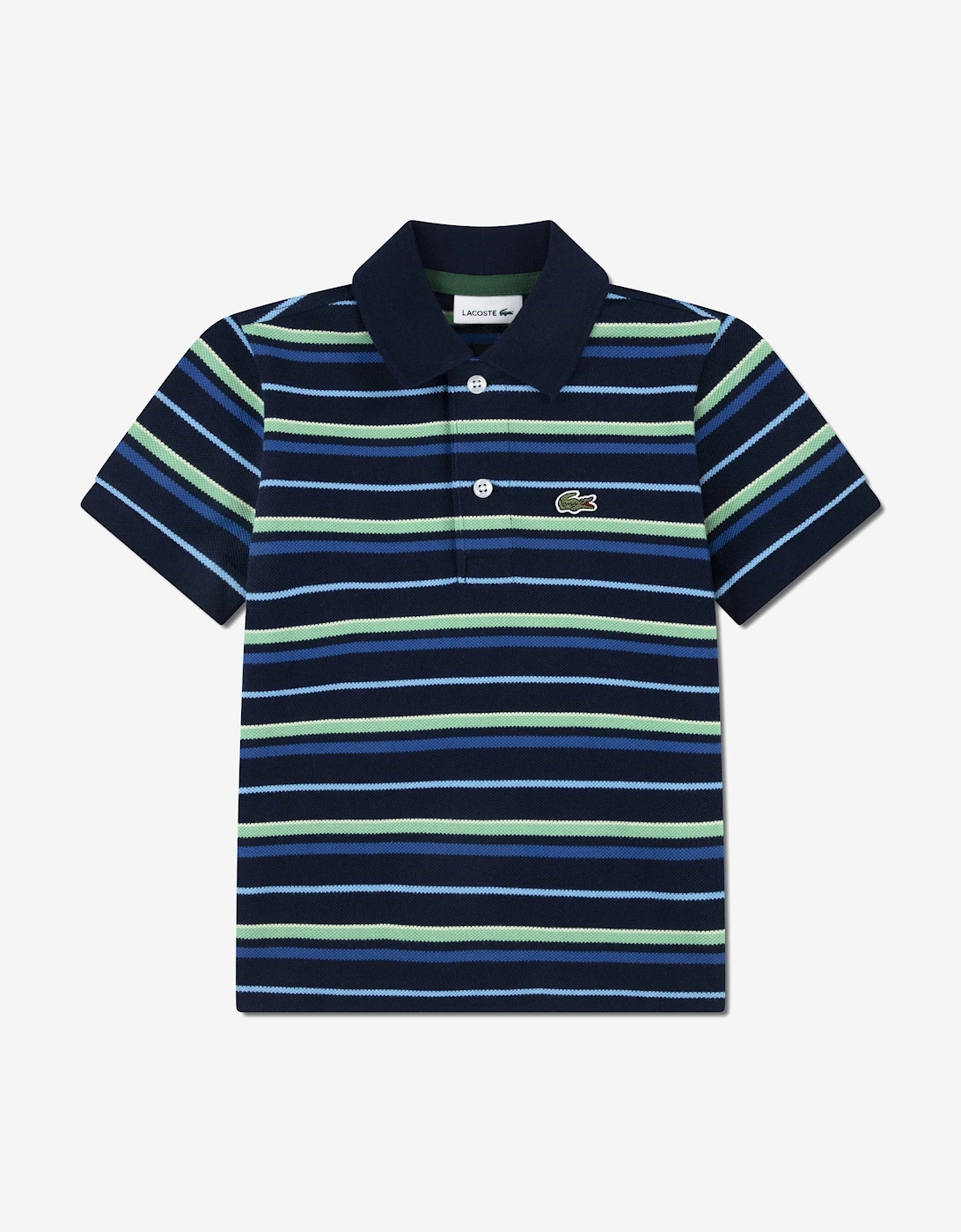 Boys Feeder Petit Pique Polo Shirt in Navy, 5 of 4
