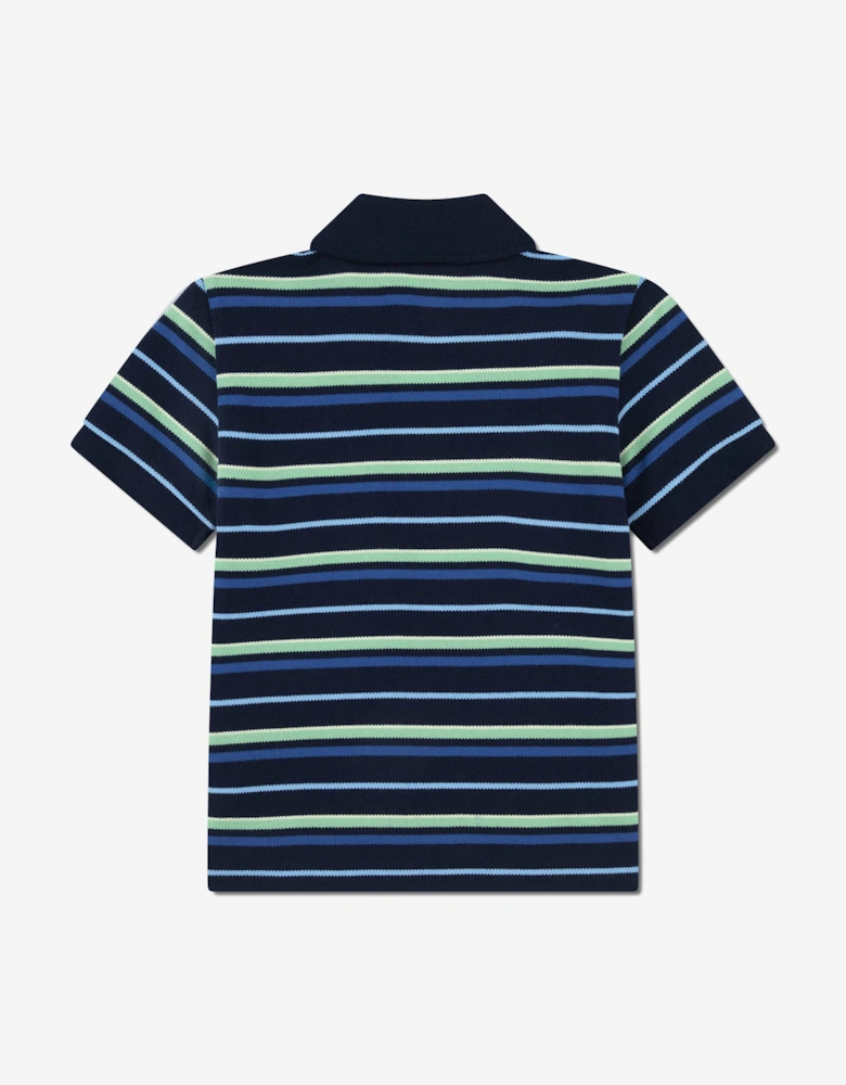 Boys Feeder Petit Pique Polo Shirt in Navy