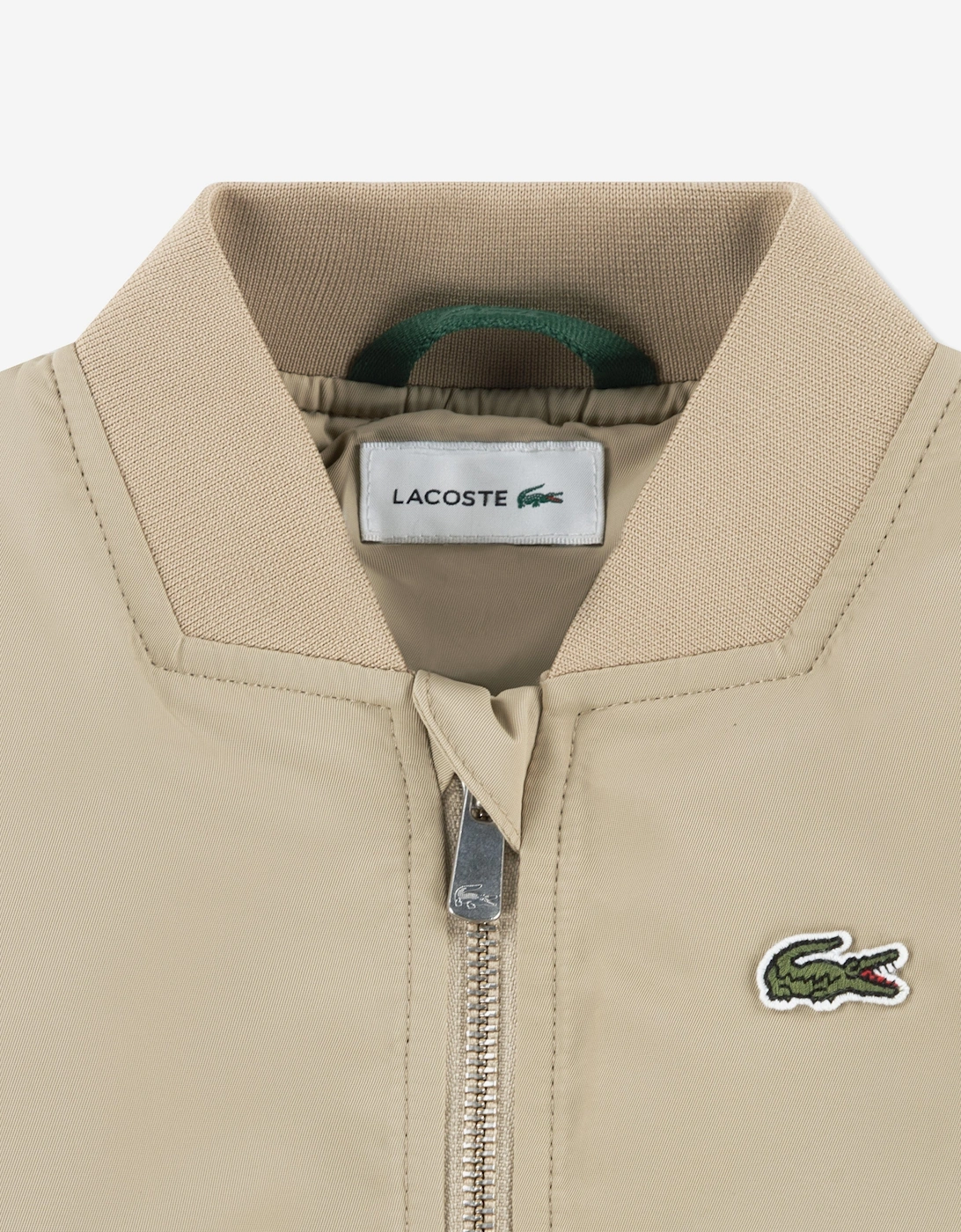 Boys Nylon Bomber Jacket in Beige