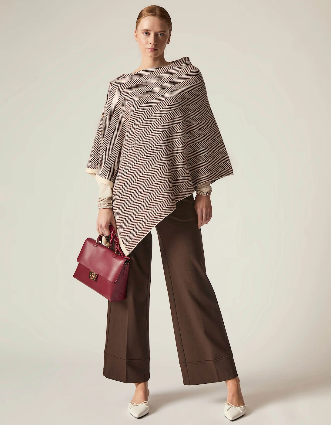 Coffee Chevron Button Poncho, 6 of 5