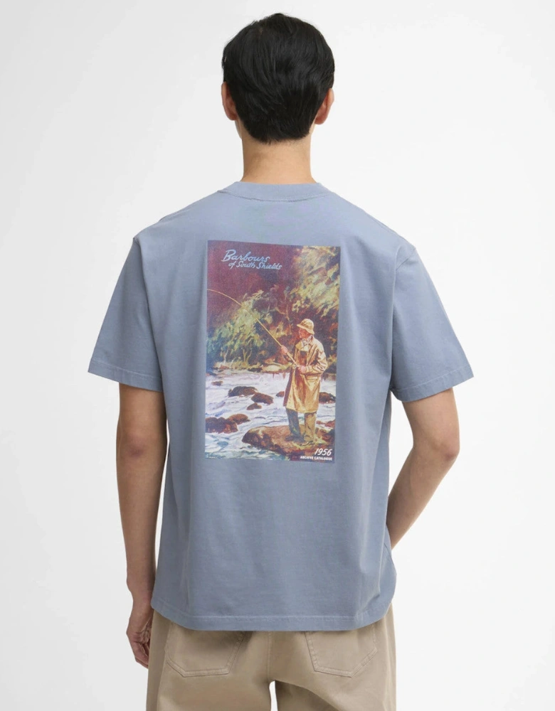 1956 Graphic OS T-Shirt BL45 Washed Blue