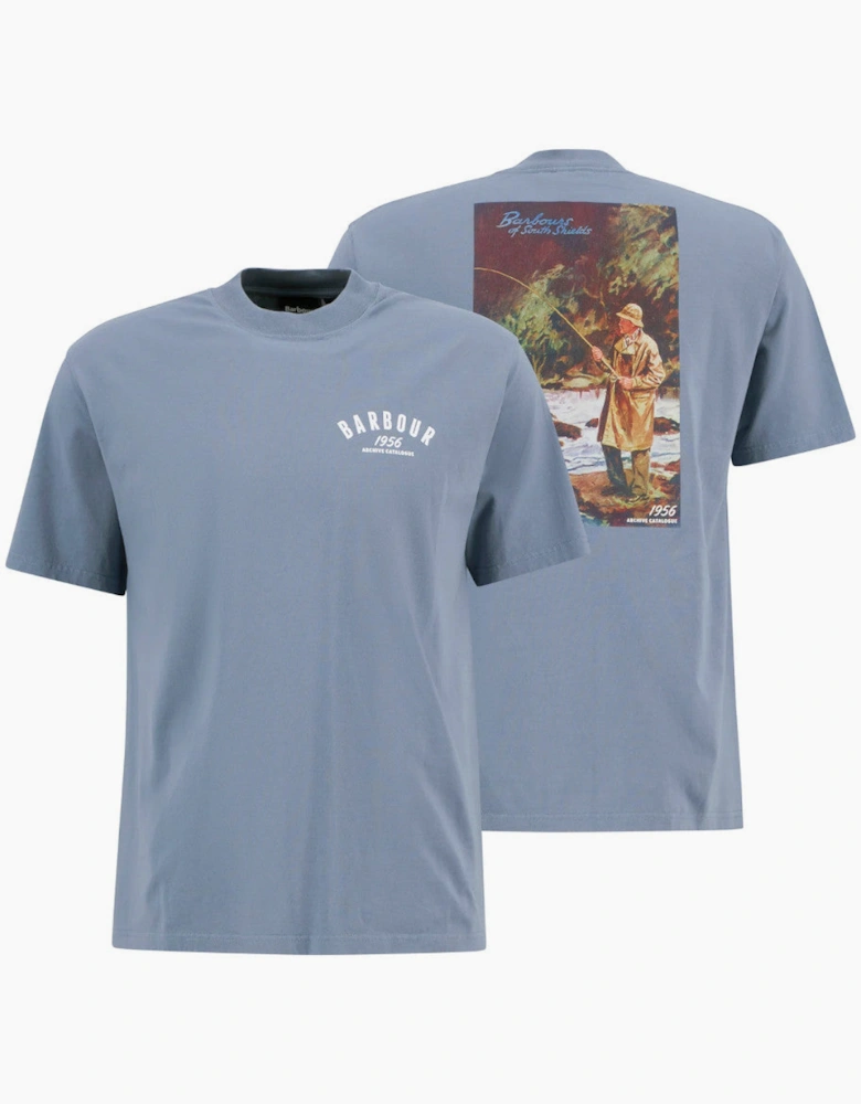 1956 Graphic OS T-Shirt BL45 Washed Blue