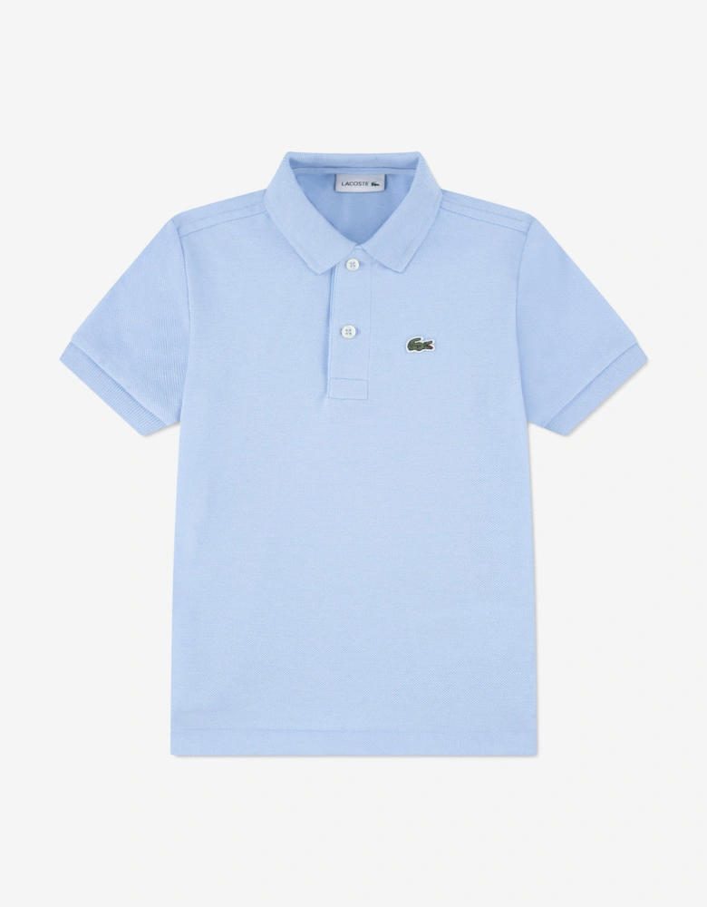 Boys Pique Polo Shirt in Blue