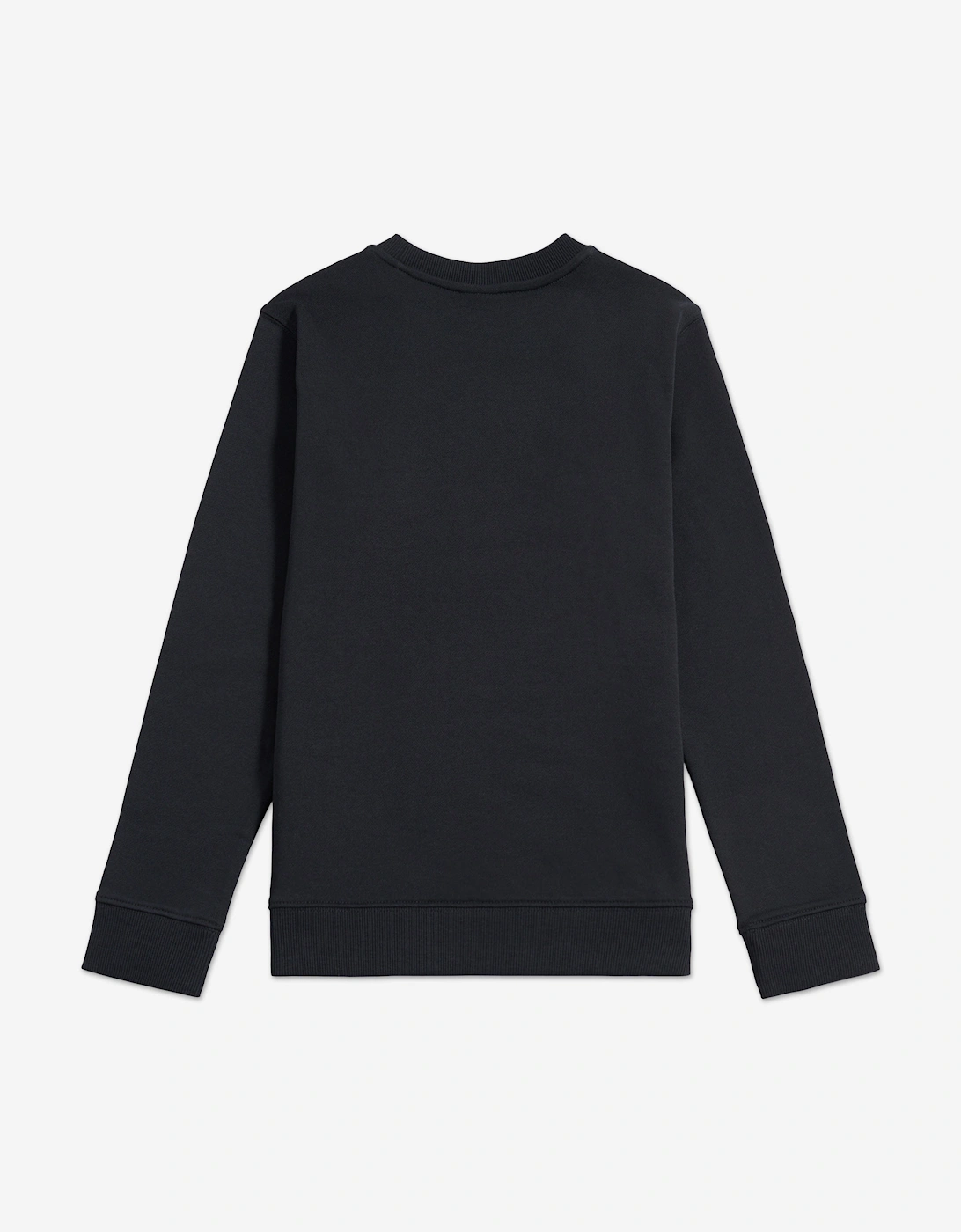 Boys Brush Back Stacked Logo Sweatshirt in Black