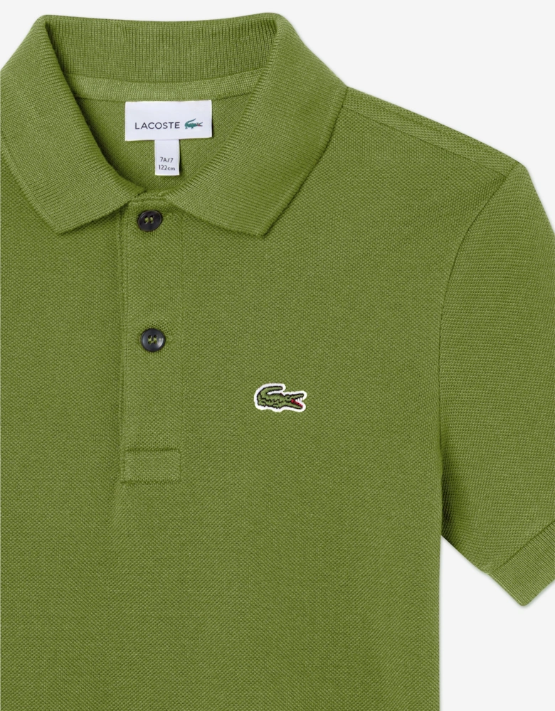 Boys Pique Polo Shirt in Green