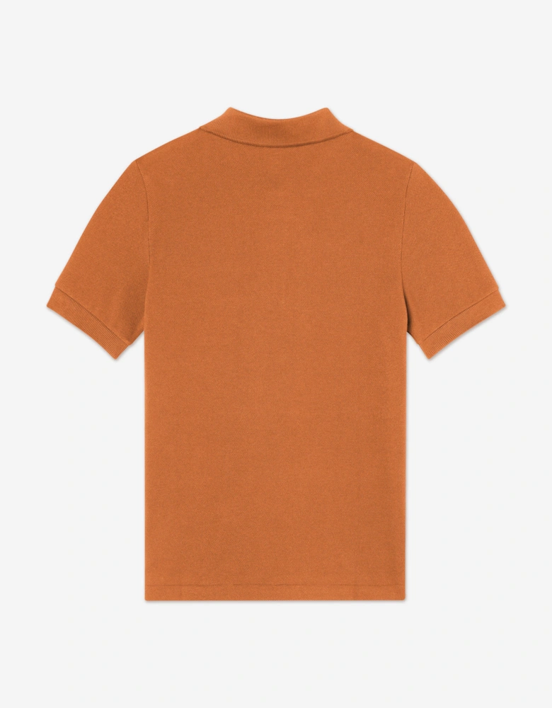 Boys Pique Polo Shirt in Orange