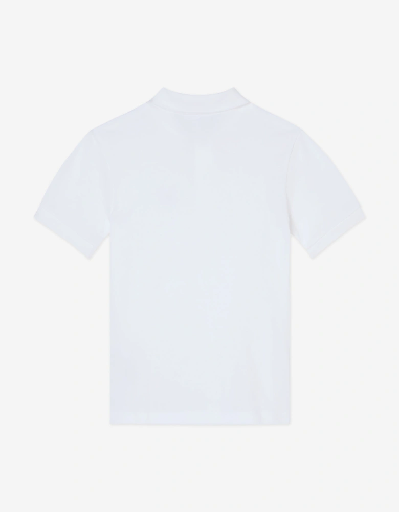 Boys Pique Polo Shirt in White
