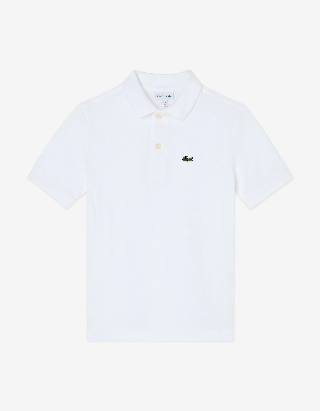 Lacoste Boys White 'S Pique Polo Shirt In  8 Years Size 8 Yrs Kids