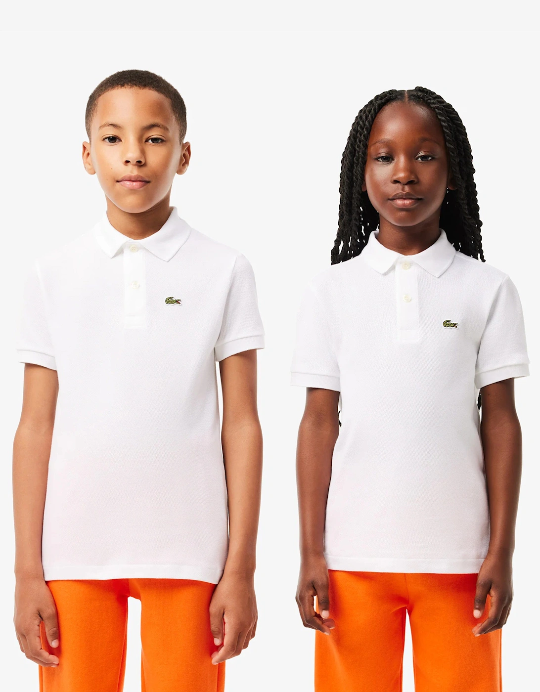 Boys Pique Polo Shirt in White