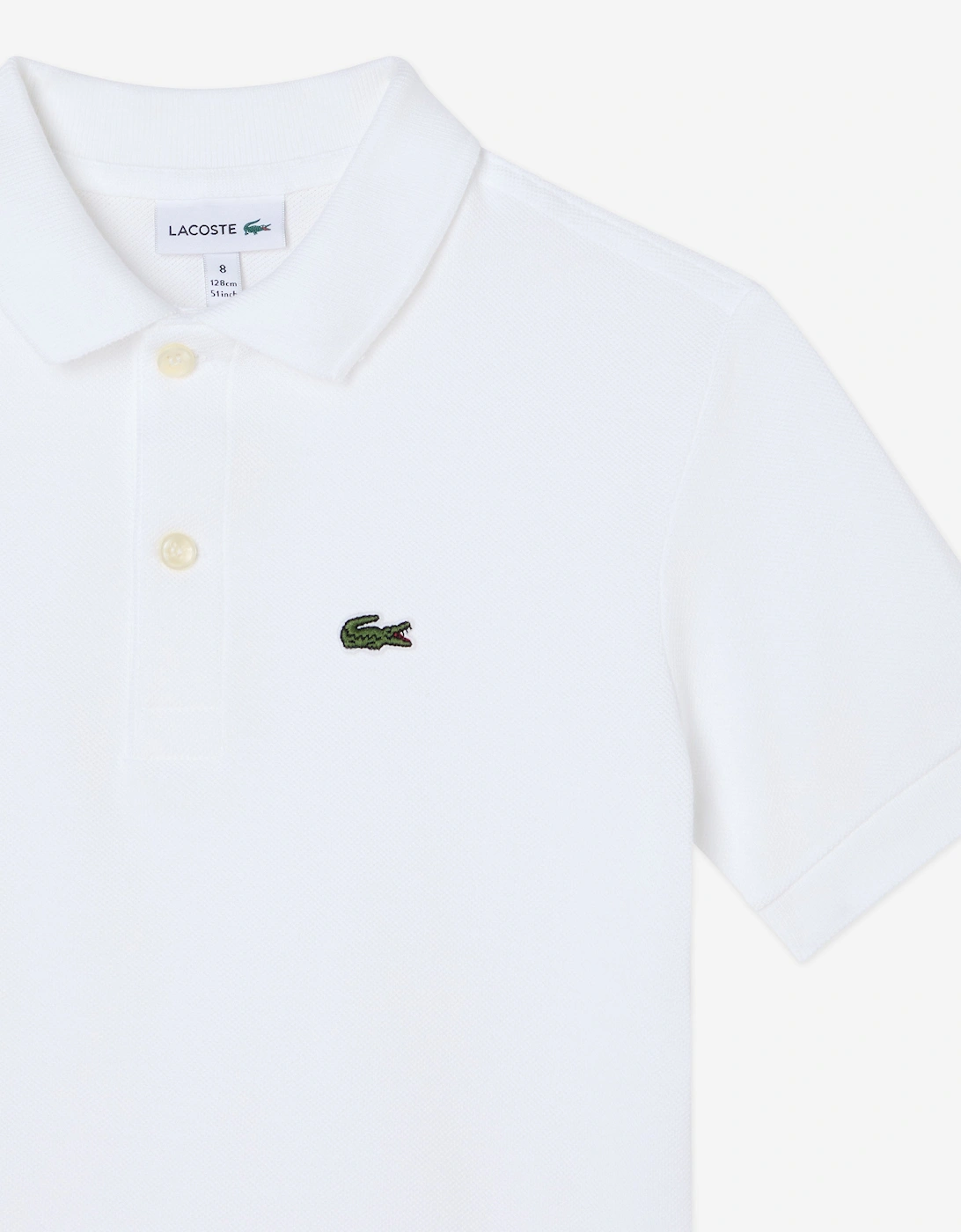 Boys Pique Polo Shirt in White