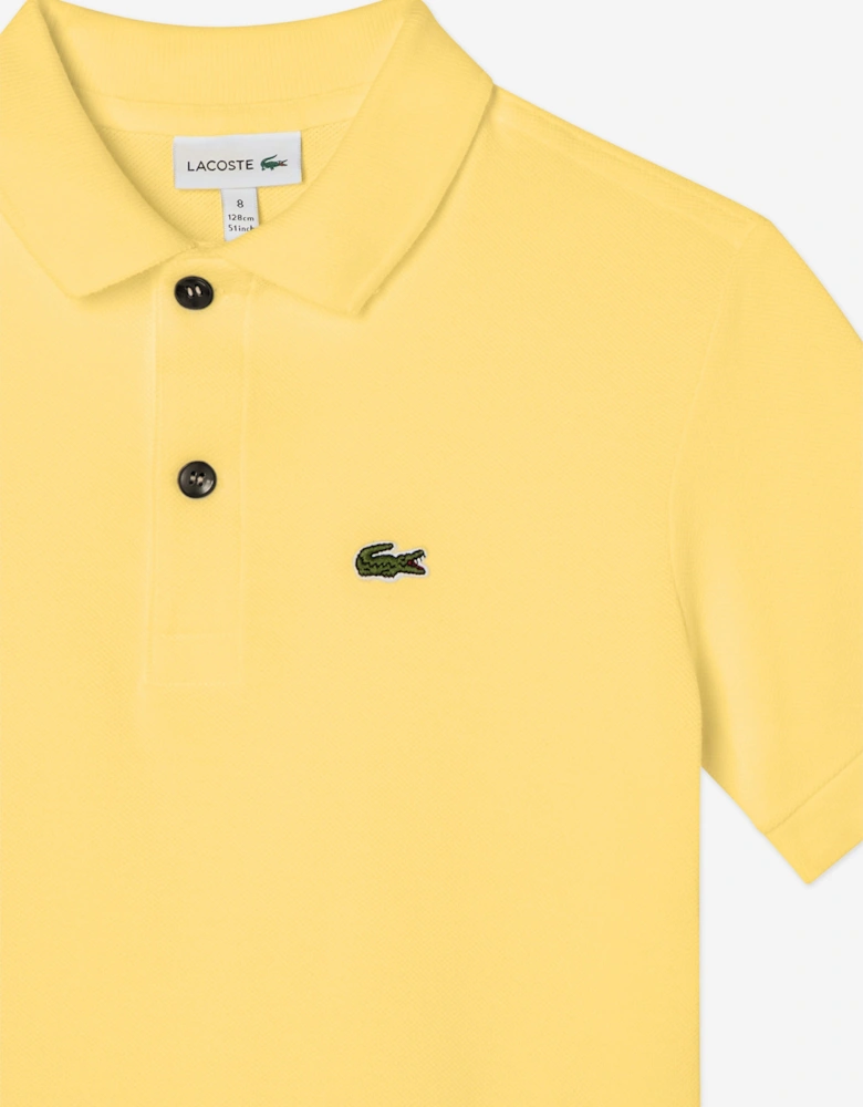 Boys Pique Polo Shirt in Yellow