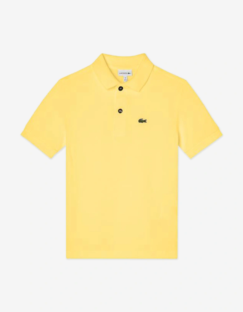 Boys Pique Polo Shirt in Yellow