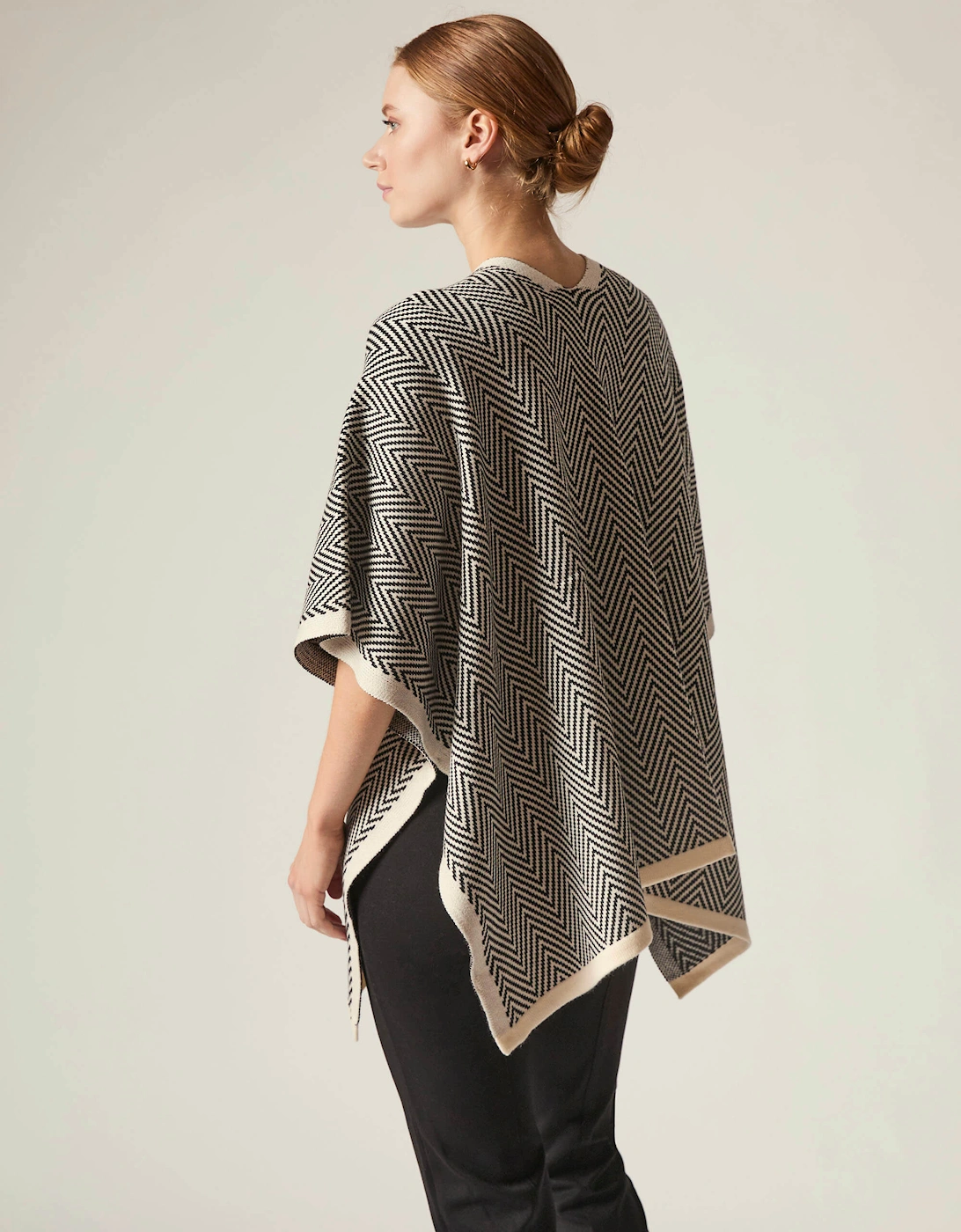 Black Chevron Knit Wrap