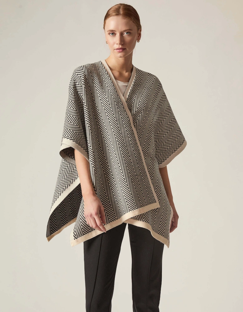 Black Chevron Knit Wrap