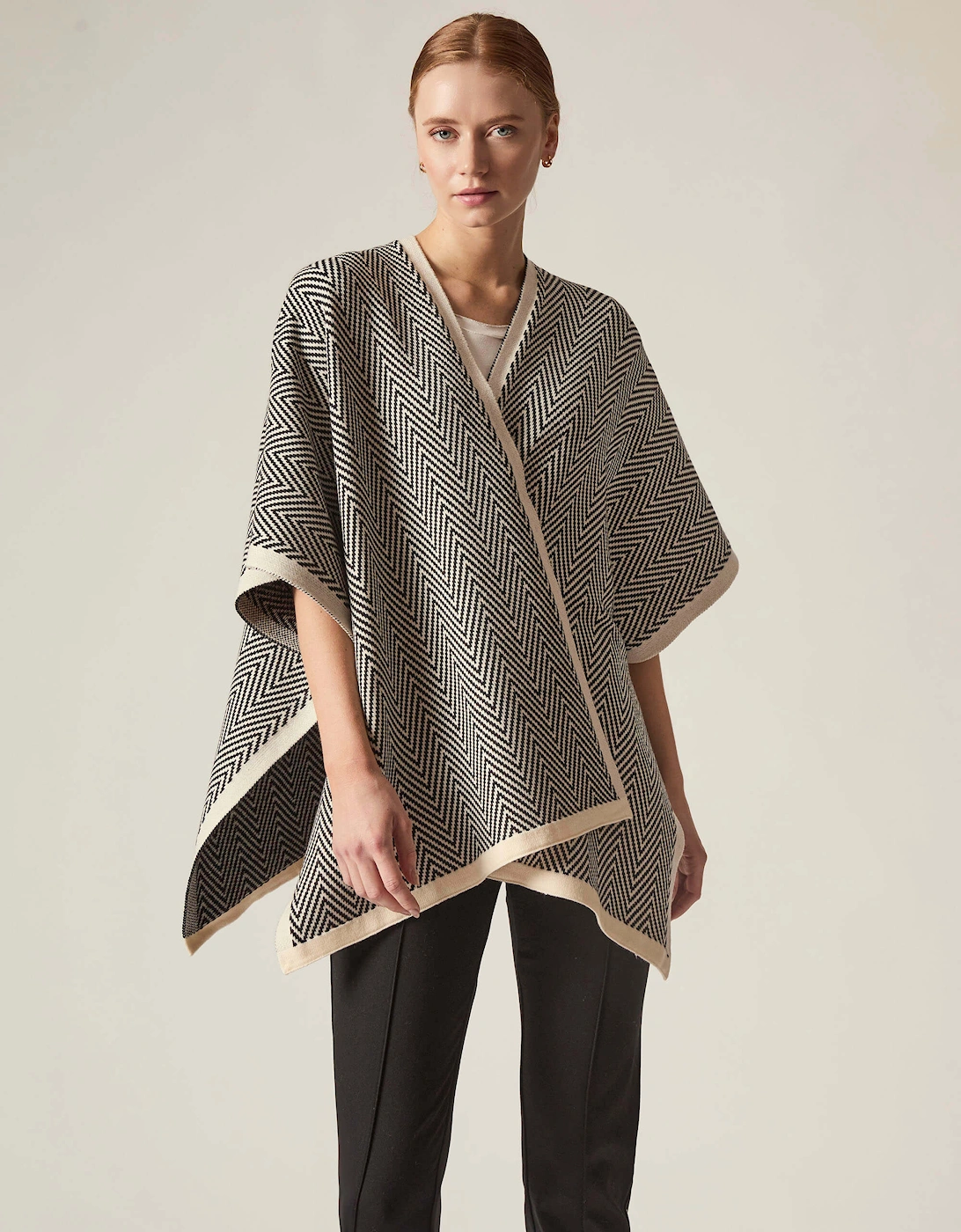 Black Chevron Knit Wrap