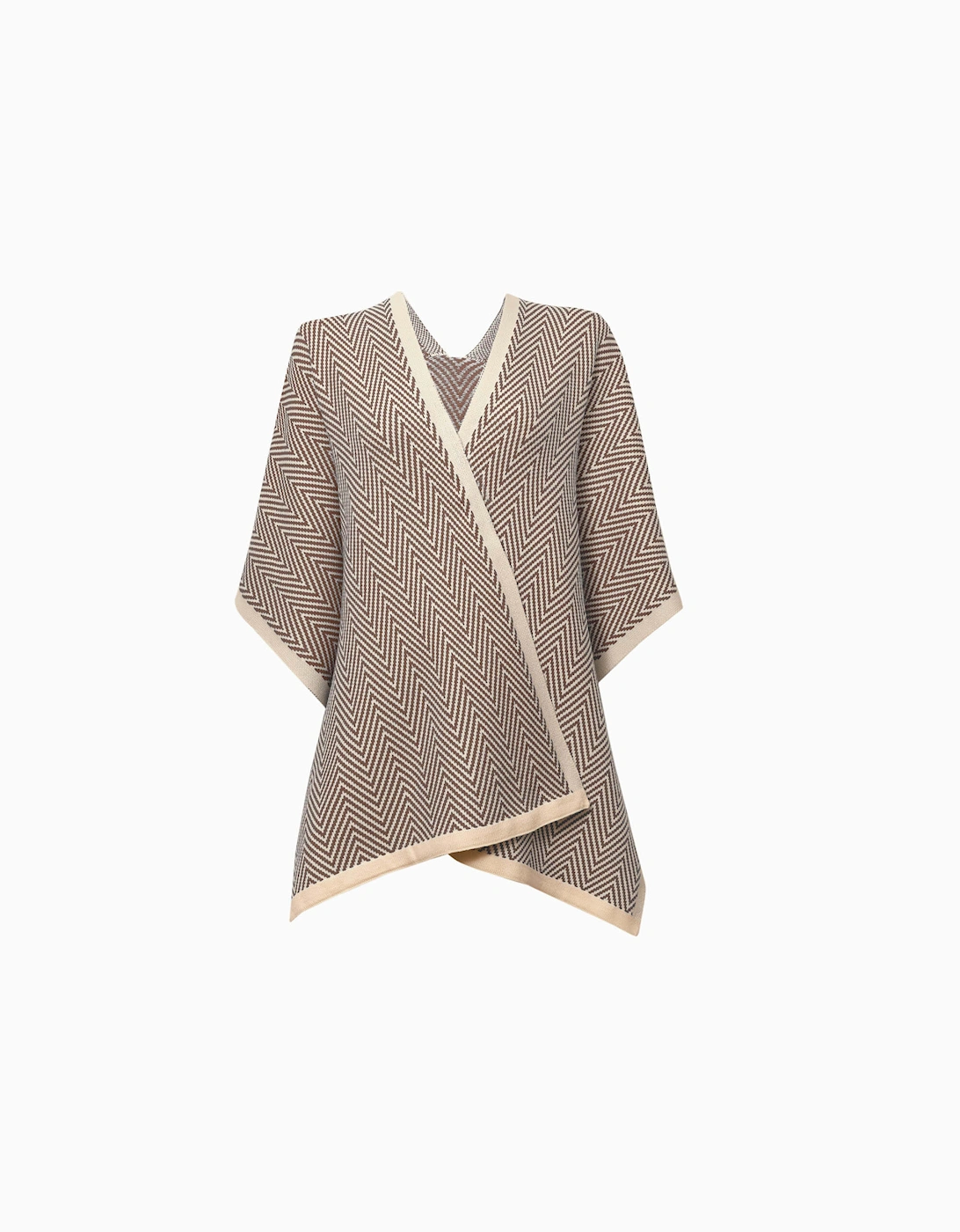 Coffee Chevron Knit Wrap