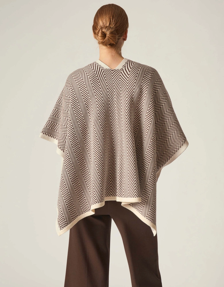 Coffee Chevron Knit Wrap