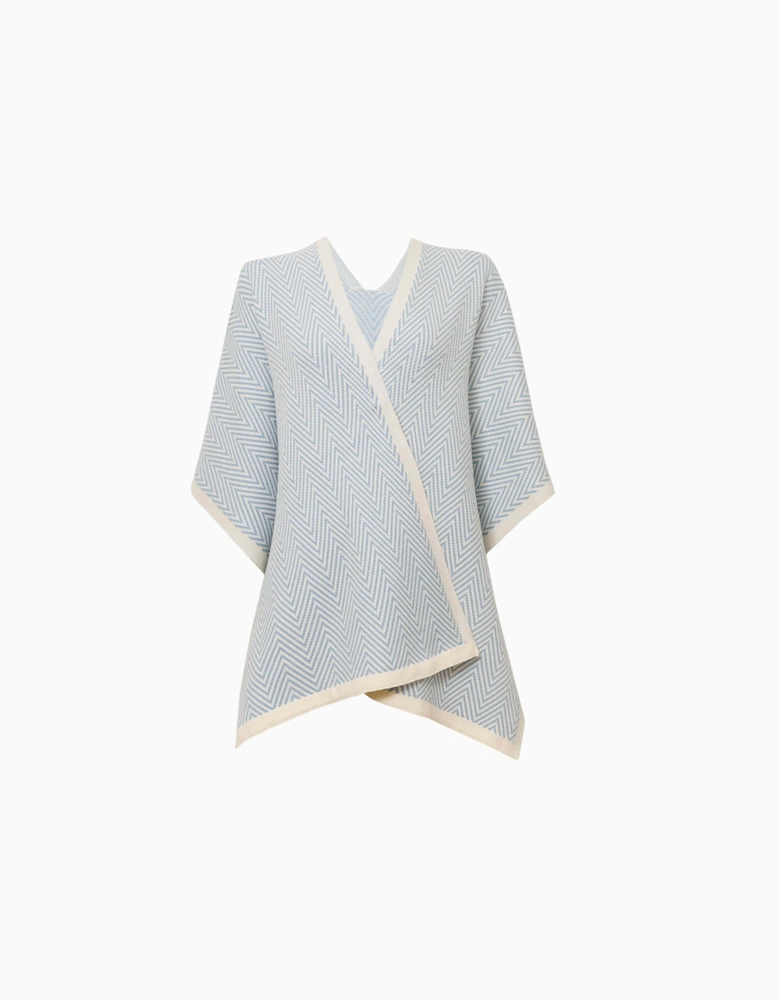 Blue Chevron Knit Wrap
