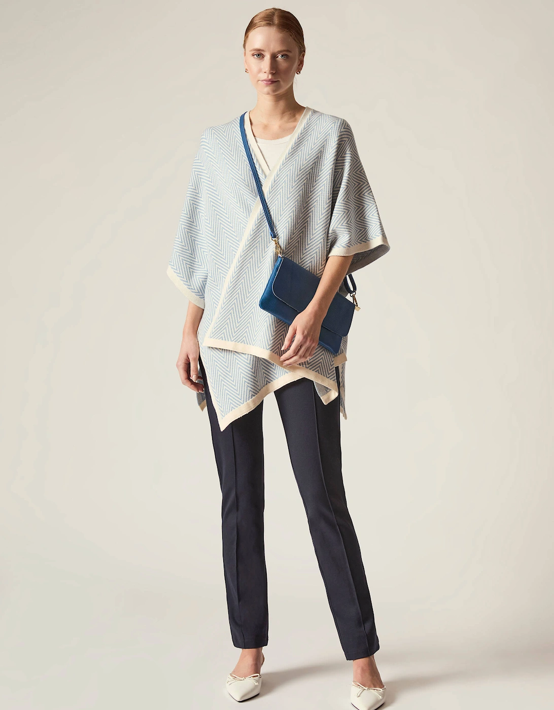 Blue Chevron Knit Wrap