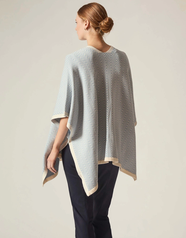 Blue Chevron Knit Wrap